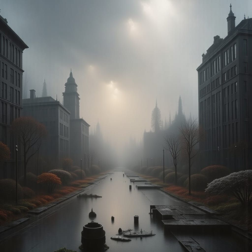 Washington DC After Apocalypse in Surreal Style