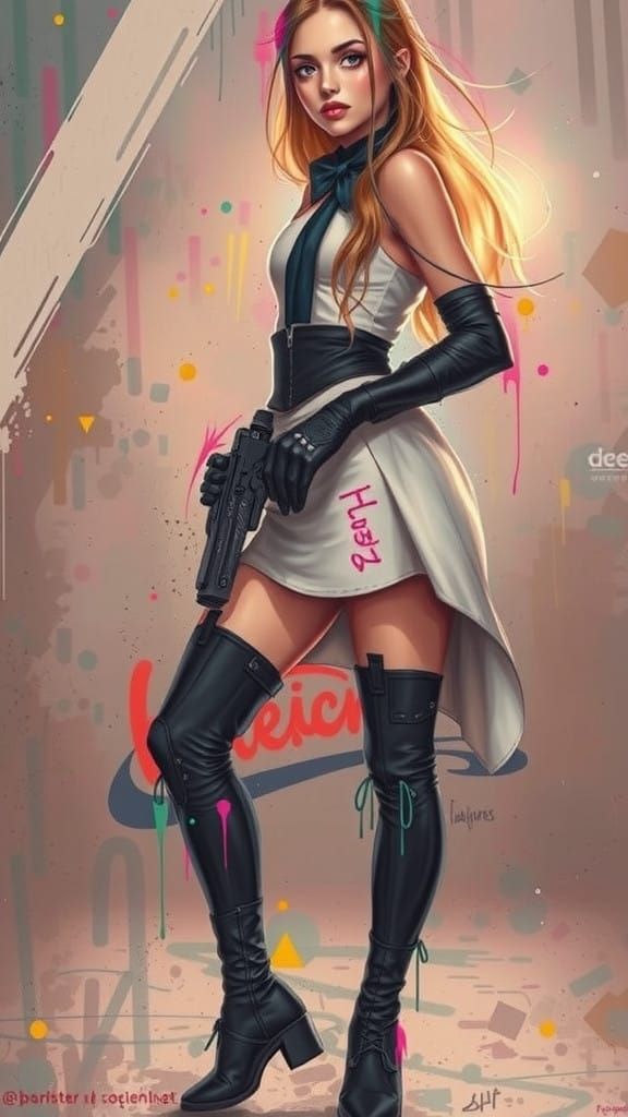 Urban Artwork in Vibrant Graffiti Style