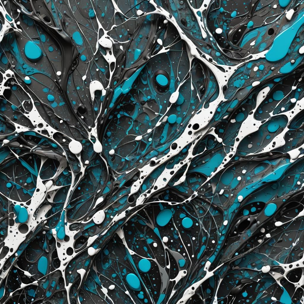 Abstract Expressionism: Pollock-Inspired Composition