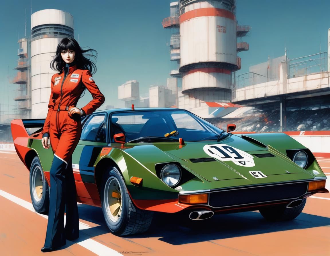 Race Car Driver with Lancia Stratos: Manga Key Visual