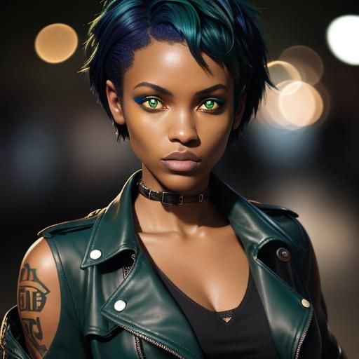 Punk Teen Portrait in Leather Trench Coat