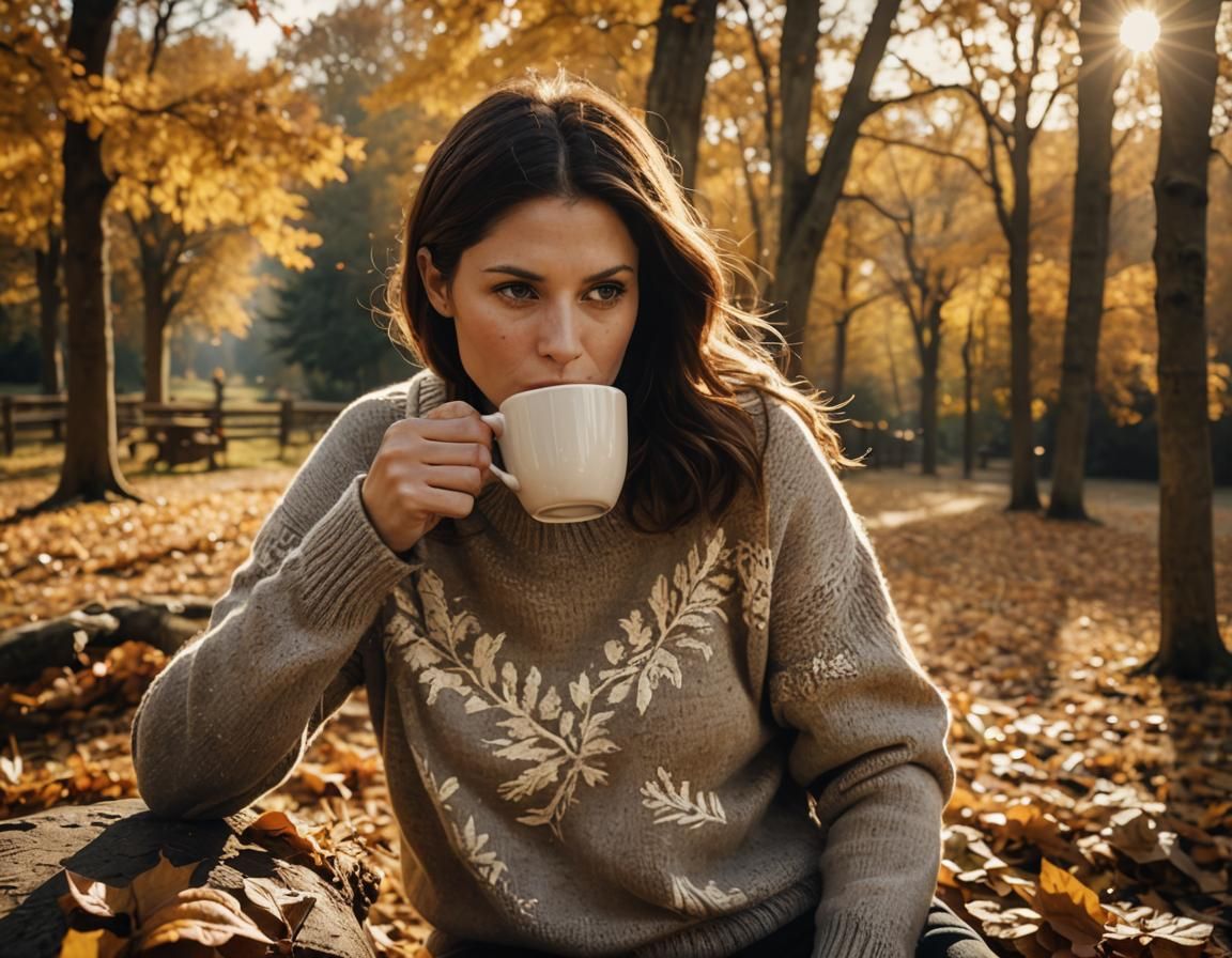 Autumnal Coffee Break: Cinematic Film Still