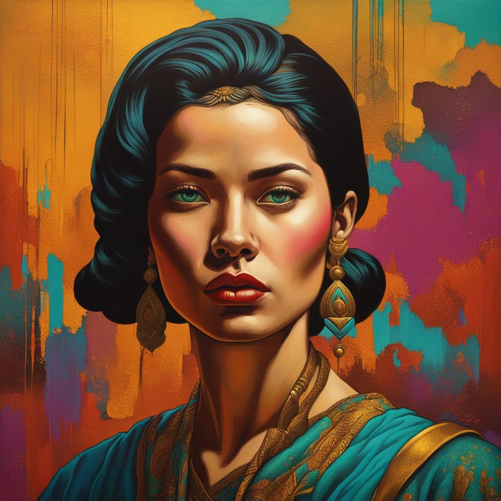 Colombian Woman Portrait in Hyperrealistic Style