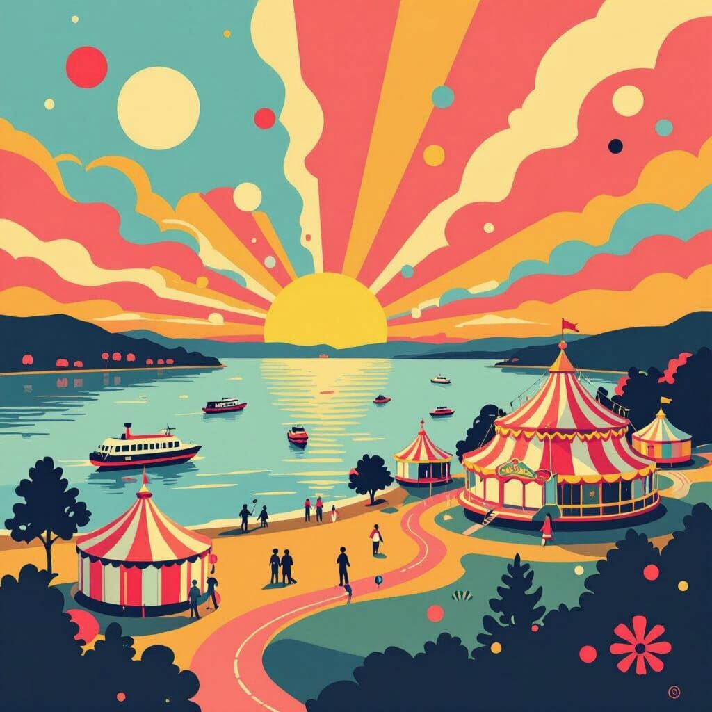 Psychedelic Poster Art in Pastel Purples