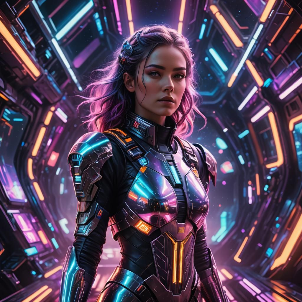 Galactic Girl in Futuristic Spacesuit Concept Art