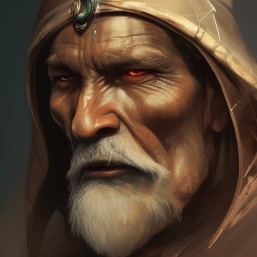 Fantasy Portrait of an Indigenous Wizard in RPG Style
