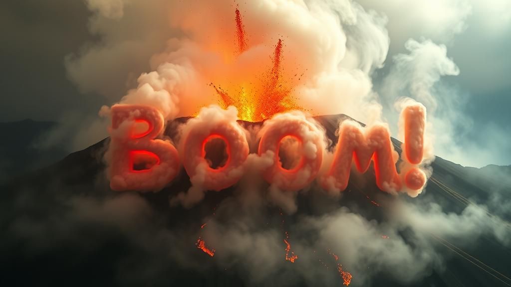 Volcanic Eruption Spells Out Boom