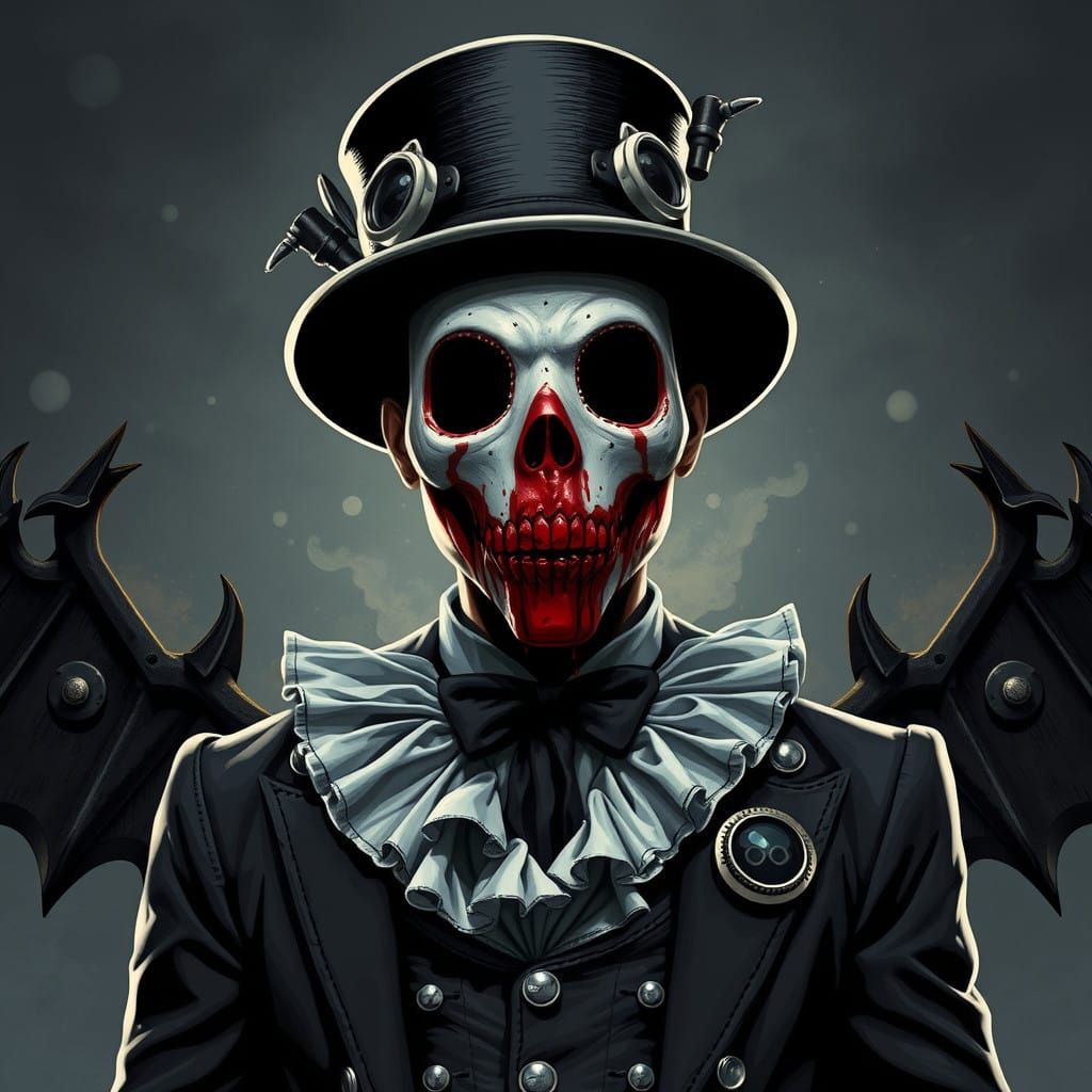Steampunk Assassin in Bloody Mask