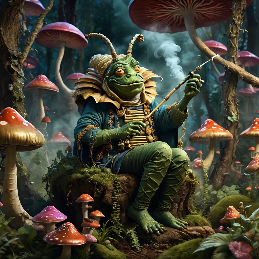 Caterpillar as Baroque Fantasy Oil Painting