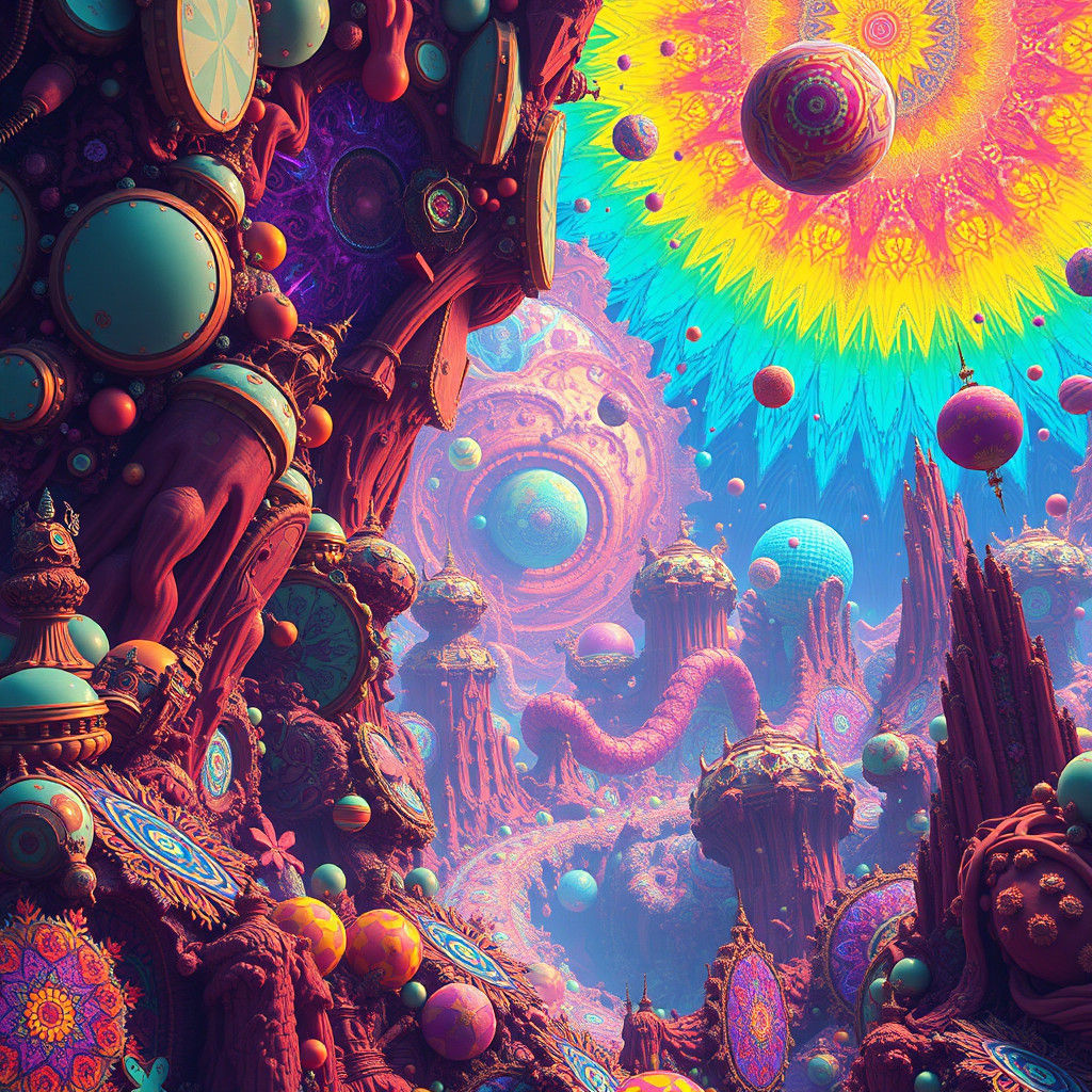 Surreal Dreamscape with Kaleidoscope of Colors and Shifting....