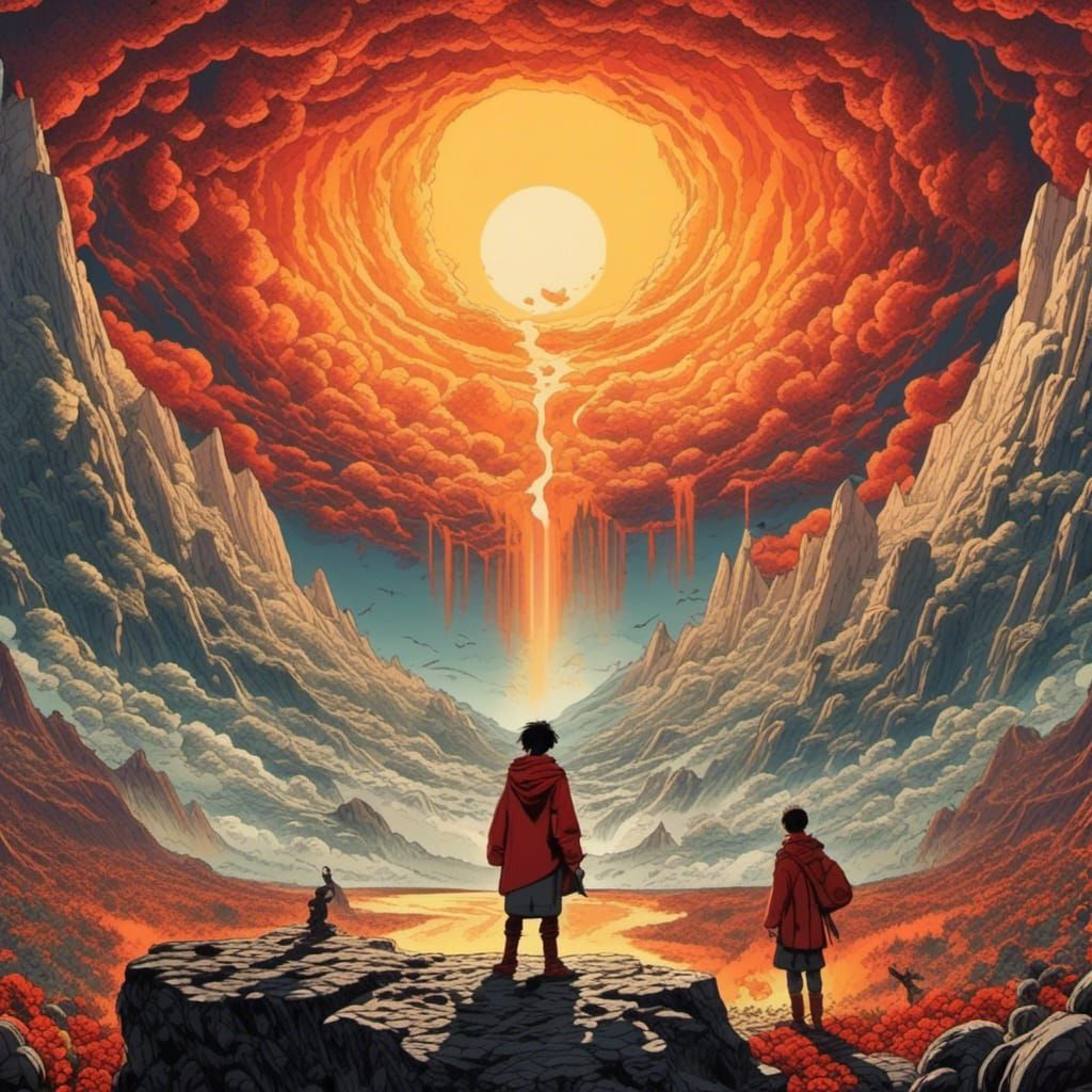 Frodo and Gollum's Anime Showdown at Mount Doom