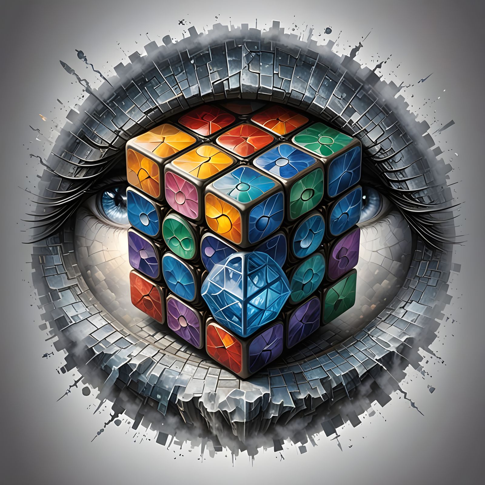 Ethereal Fantasy Mist with Rubik's Eyestone