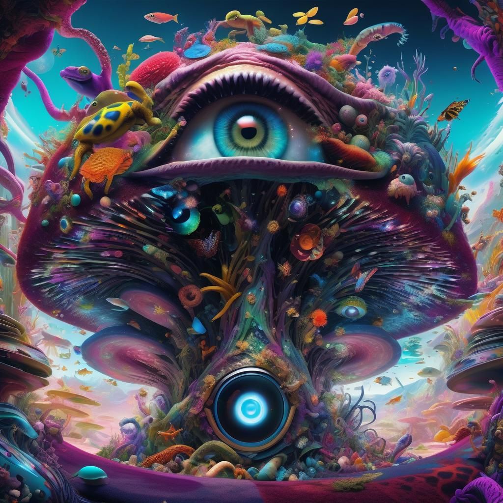 Phantasmagorical Creature Patchwork in Dreamscape