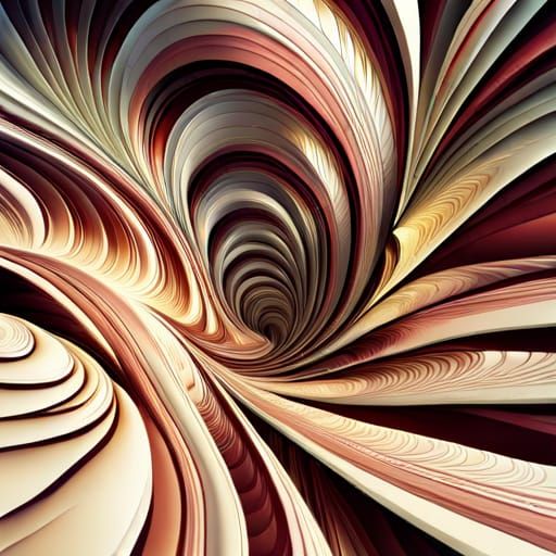 Abstract Vector Fractal with Zentangle and 3D Shading