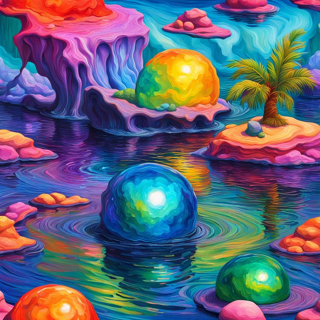 Iridescent World: Hyperrealistic Splash Art