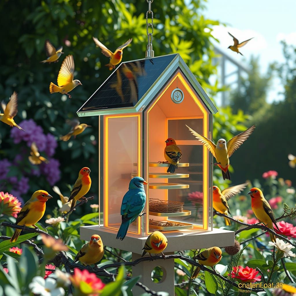 solar panels, automated feeders and all