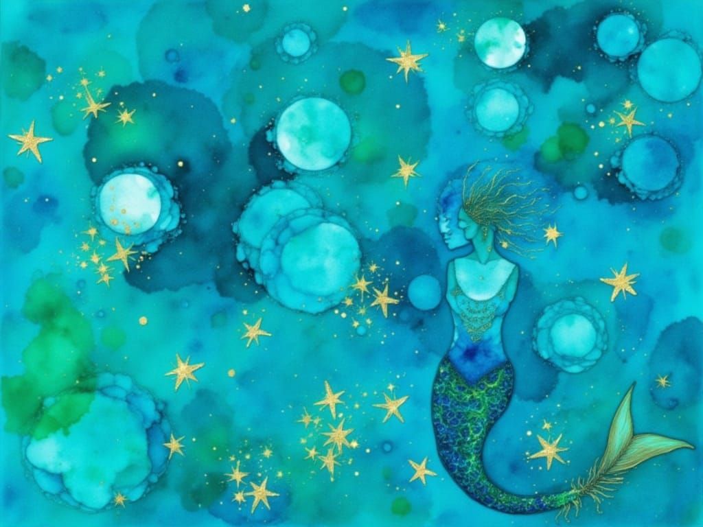 Lost Civilization of Lemuria Watercolor Painting