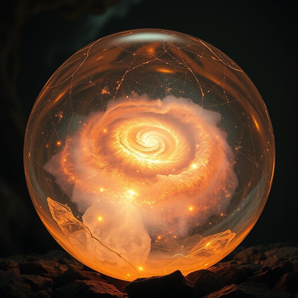 Crystal Galaxy: Haunting, Biomechanical Cosmos in Eerie, Pho...