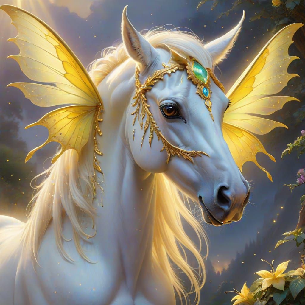 Ethereal Arabian Horse Comet Moth Hybrid