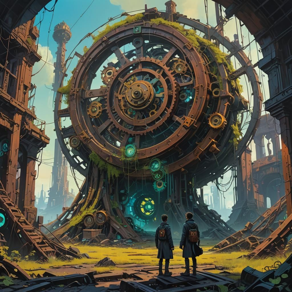 Time Traveler in Ruined Clockwork Metropolis