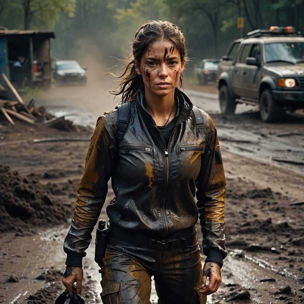 Stuntwoman in Tragic Car Crash: Digital Art