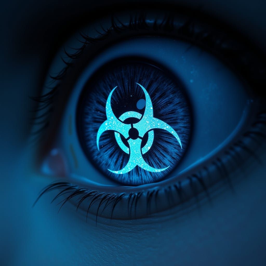 Gothic Woman's Eye with Biohazard Iris