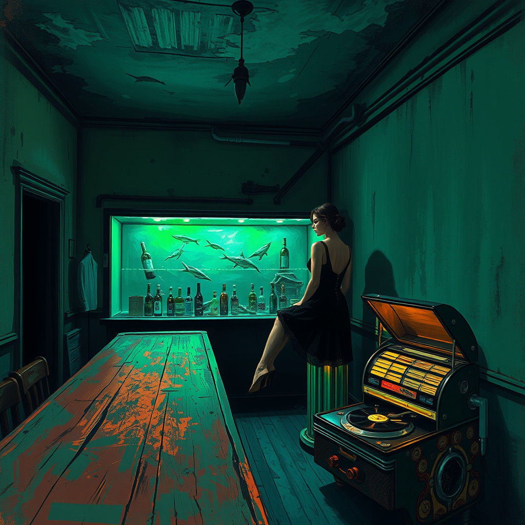 Mystical Victorian Bar with Fish Tank and Jukebox