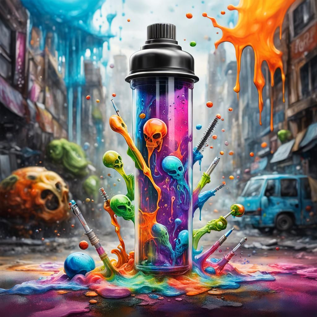 Alien Life Creation in Graffiti Art Style