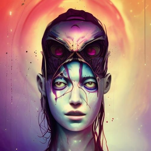 Alien Trapped Inside: A Tragic Digital Gouache Illustration