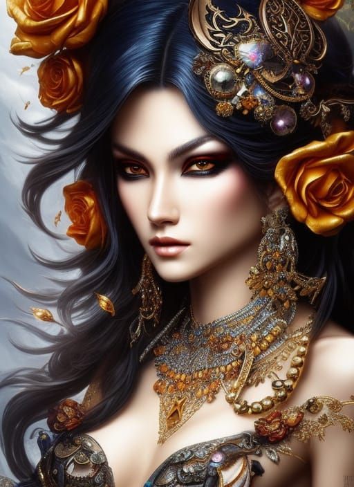 Intricate Pirate Character in Vibrant Splash Art Style