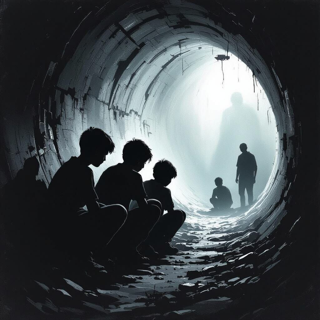 Dark Tunnel With Light Symbolizing Hope