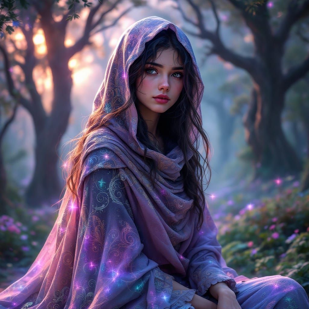 Ethereal Fantasy Portrait in Dreamlike Forest