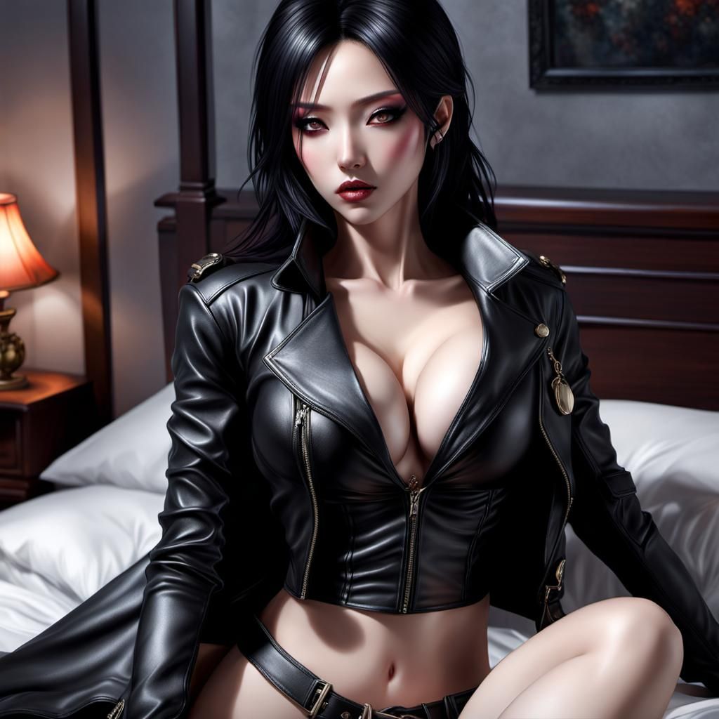 Gothic Vampire Portrait with Hyperreal Details