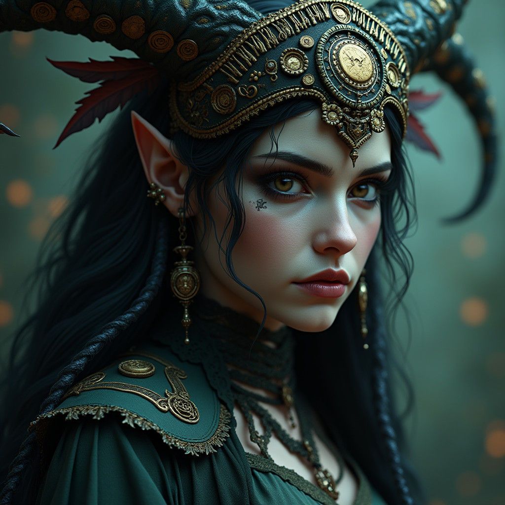 Majestic Hecate Witch Mother in Dark Fantasy Style