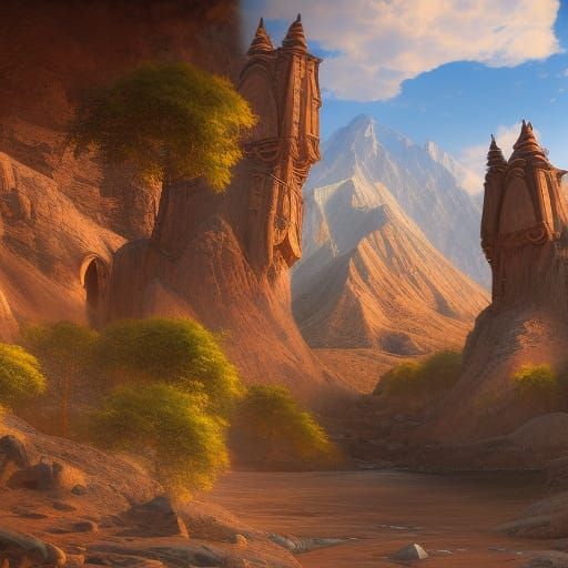Bamyan Afghanistan: Detailed Matte Painting