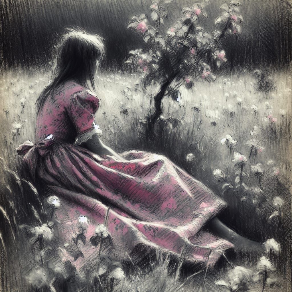 Ethereal Elf Maiden in a Pink Summer Dress