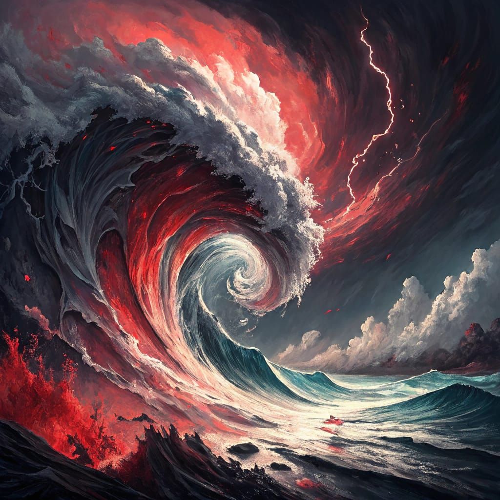 Vibrant Stormscape in Acrylic Colors