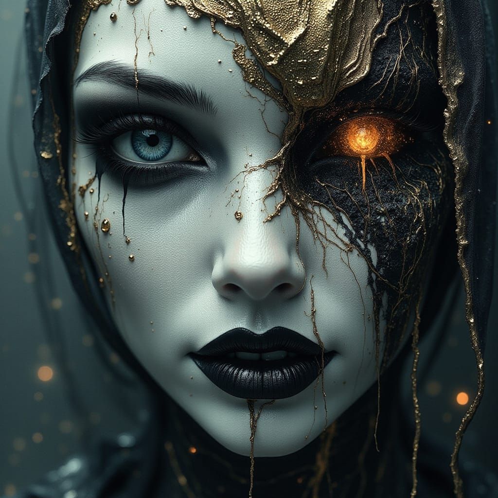 Baroque Vampire Portrait with Gothic Architecture