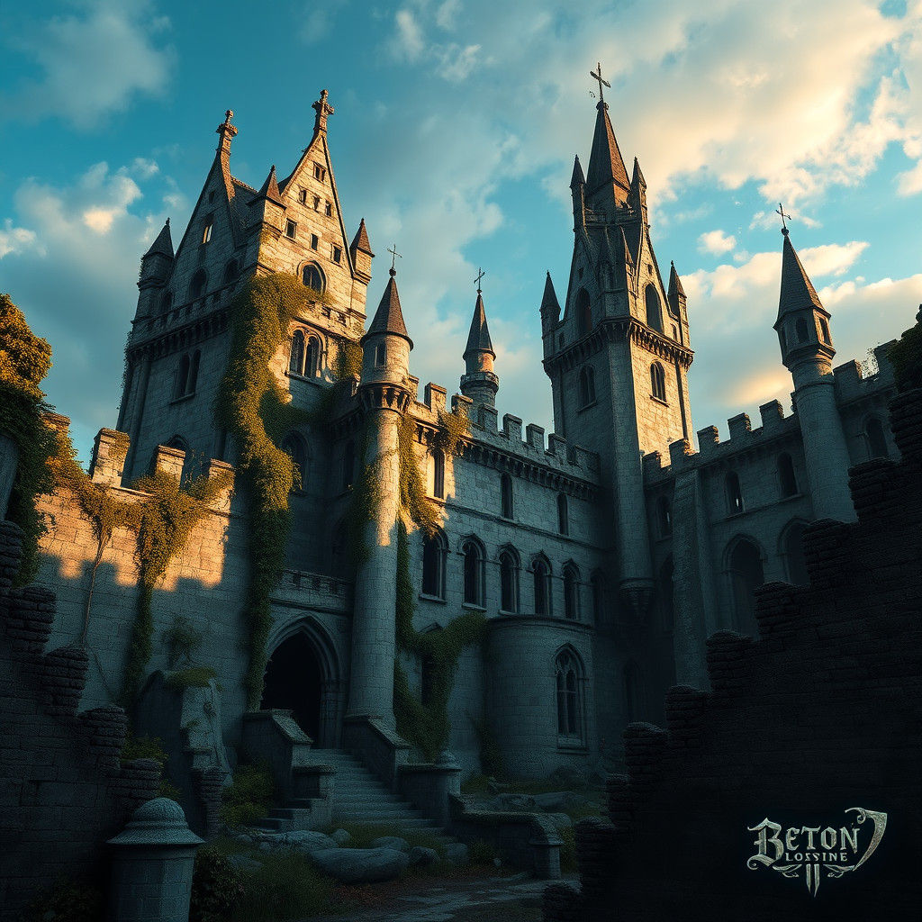 Majestic Castle Ruins in Fantasy Concept Art