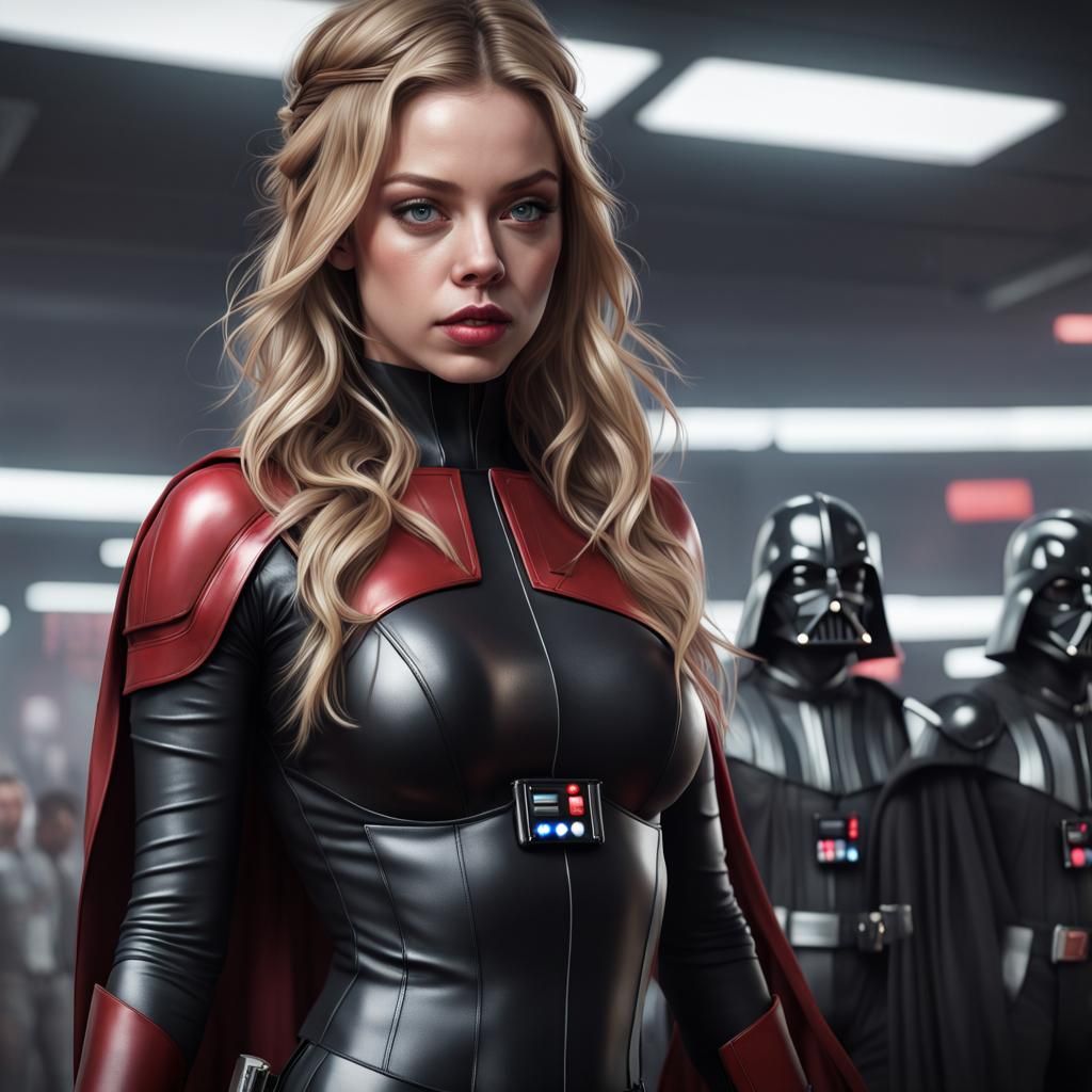 Sydney Sweeney Superhero vs Darth Vader in Hyperdetailed Art