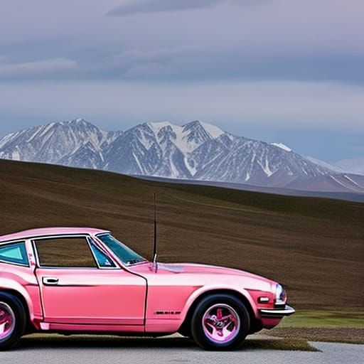 Datsun 280Z in Wes Anderson Style, Pink