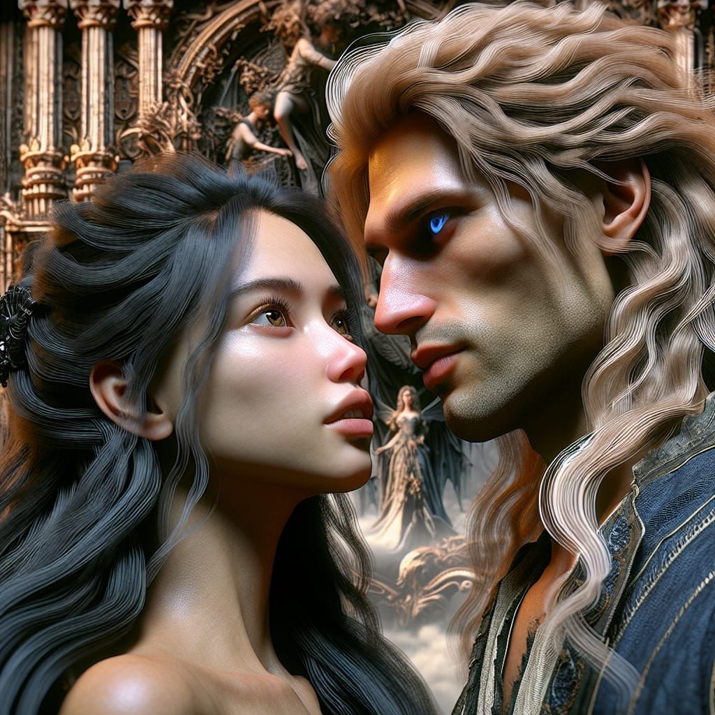 Romantic Photo of a Black Woman and White Man