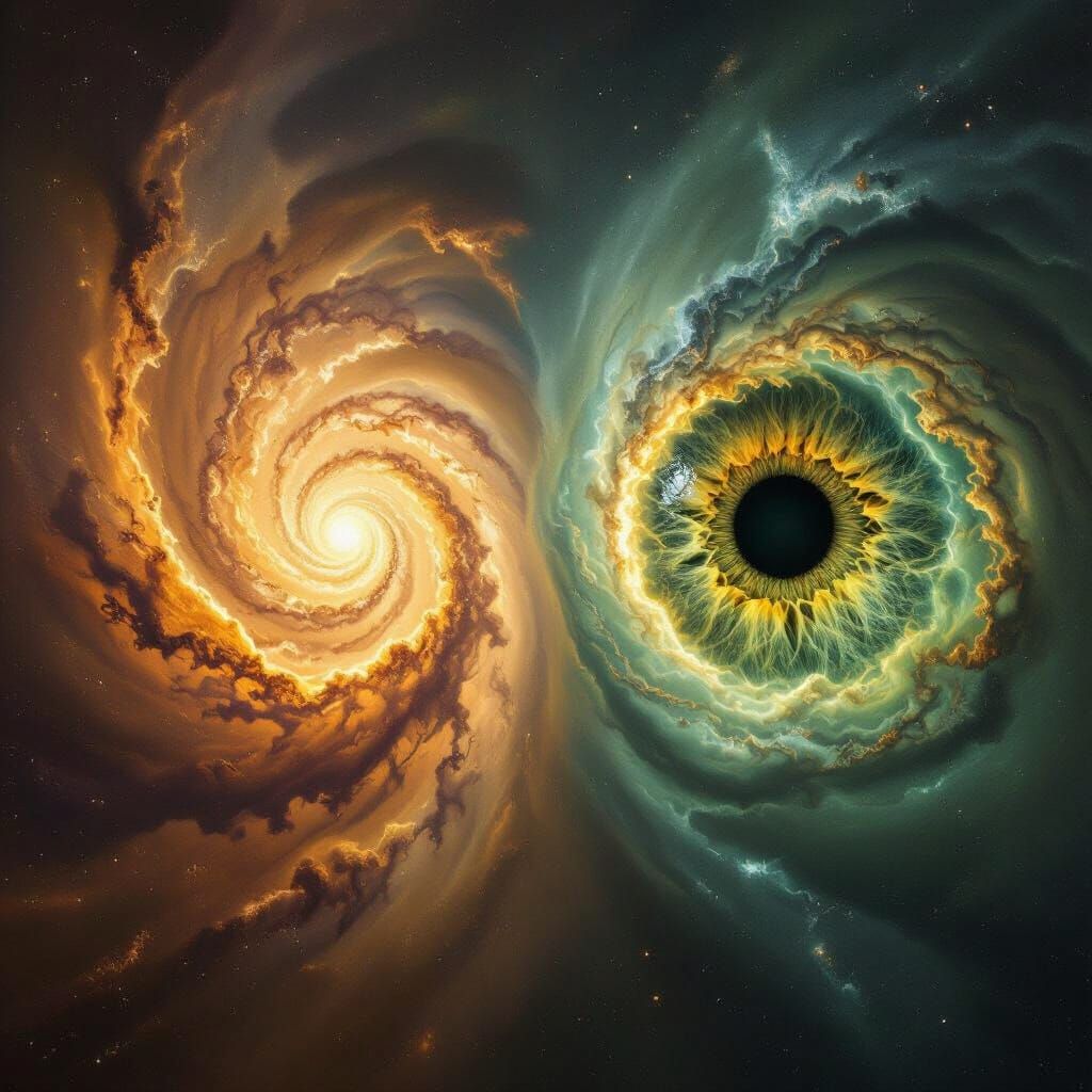 Cosmic Galaxies Mirroring Human Eye Colors