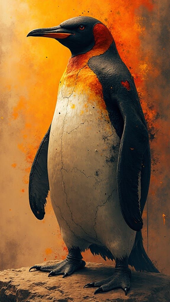 An artificial intelligence Penguin in jagged form.