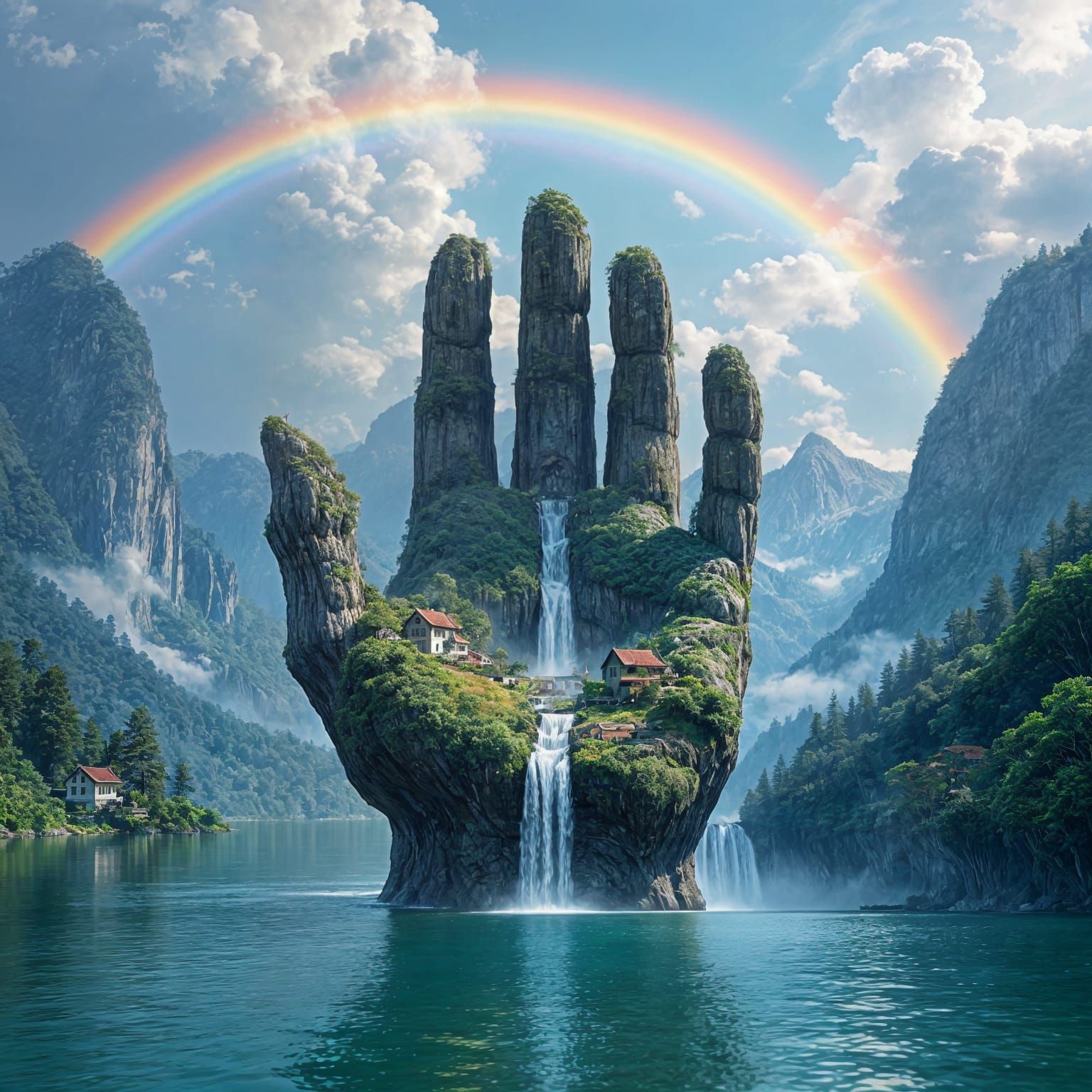 Colossal Stone Hand Cradles Miniature World