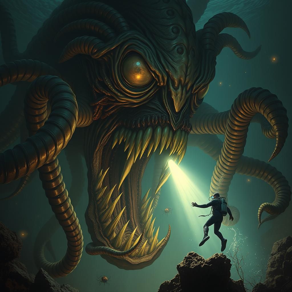 Cosmic Horror: Tentacled Abomination with Cyclopean Eye