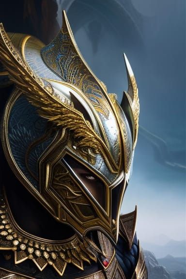 Rabbit Knight Portrait in Ornate Armor