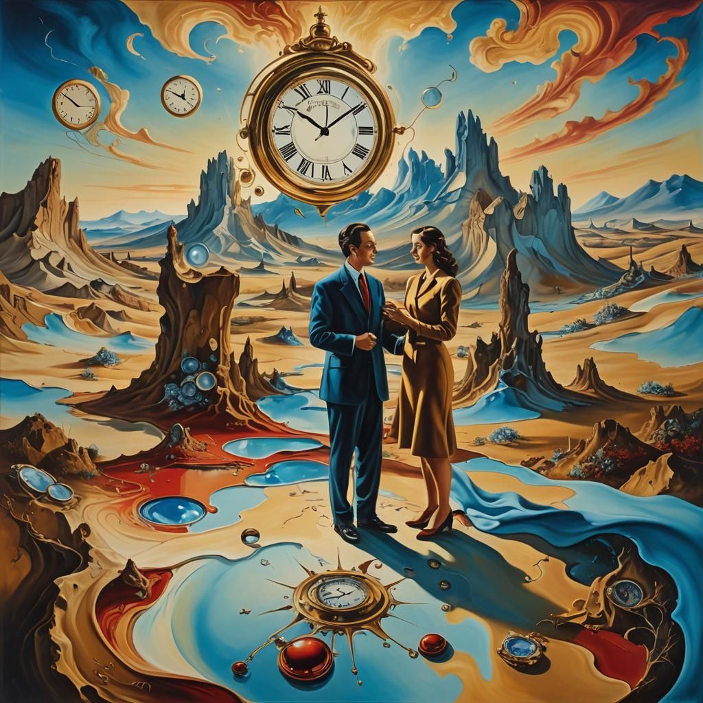 Dreamlike Embrace: A Surreal Oil Painting