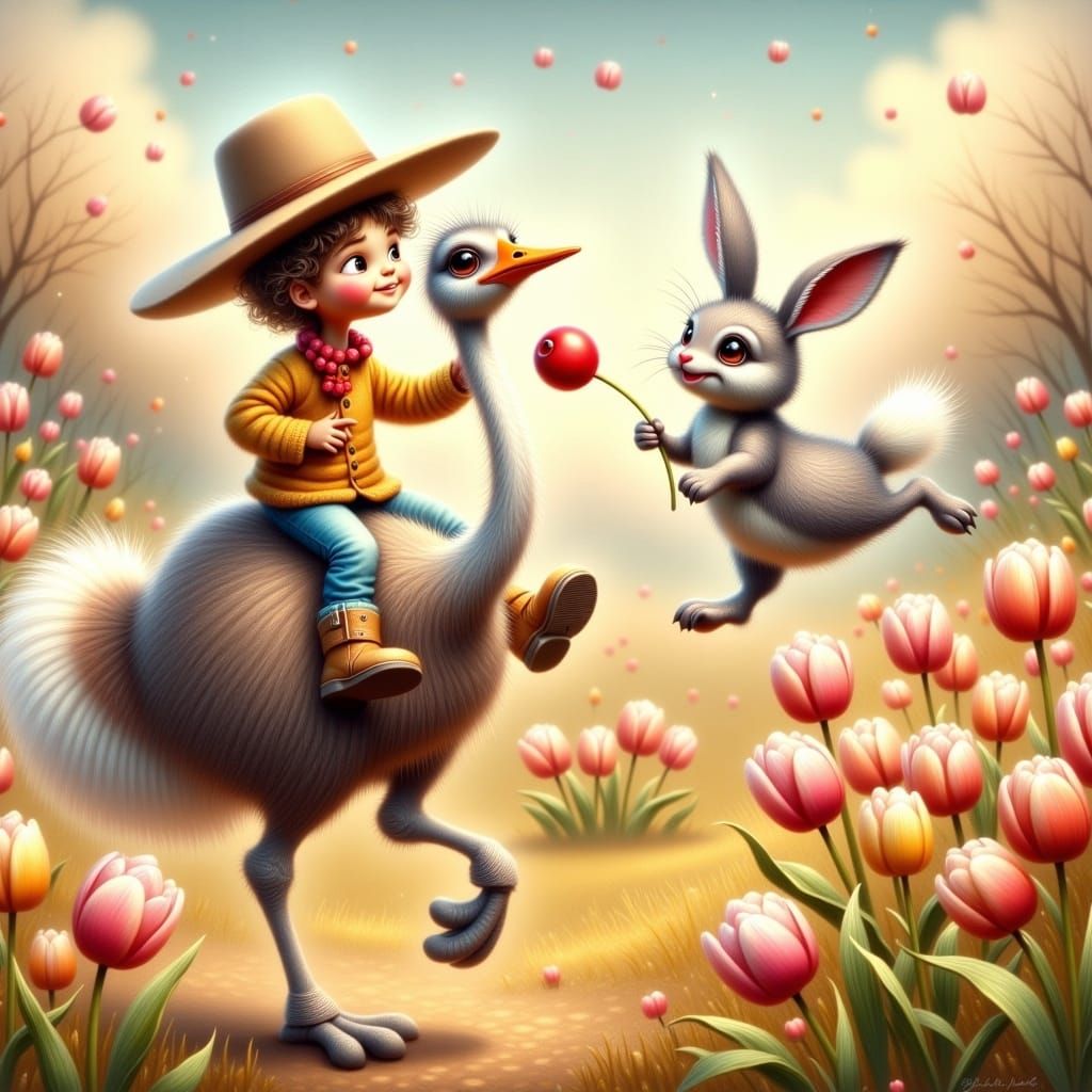 Cowboy Ostrich Race Through Alabama Countryside