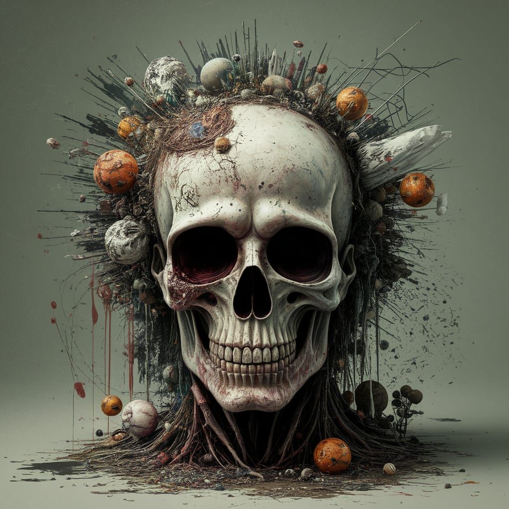 Surreal Mixed Media Collage in Moody Digital Style